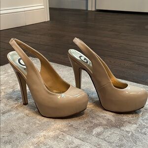 Elegant Beige Slingback Heels